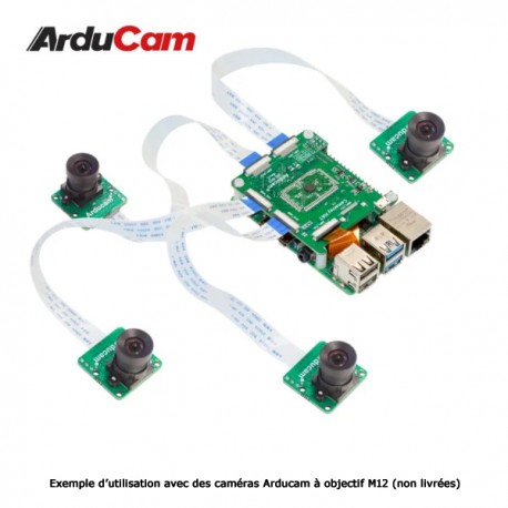 4 caméras 8 MP inclus dans le kit Aducam Quadrascopic pour Raspberry B0396