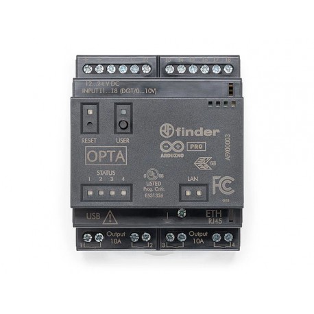 Vu de dessus de l'automate programmable Arduino® Opta Lite AFX00003