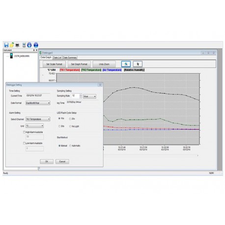 Logiciel du Datalogger température et humidité PeakTech® 5180