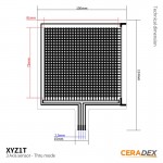 Dimensions du capteur 3 axes ( force et position ) CERADEX XYZ1T