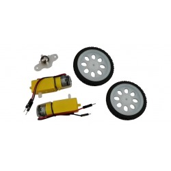 Ensemble 2 roues + 2 moteurs + ball caster