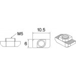 Dimensions Ecrou M5 ACRZilla type lardon