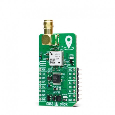 Vue de côté du Module GNSS 17 click - M20071