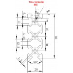 Dimensions pProfilé aluminium 300 mm ACRZilla série 20x60