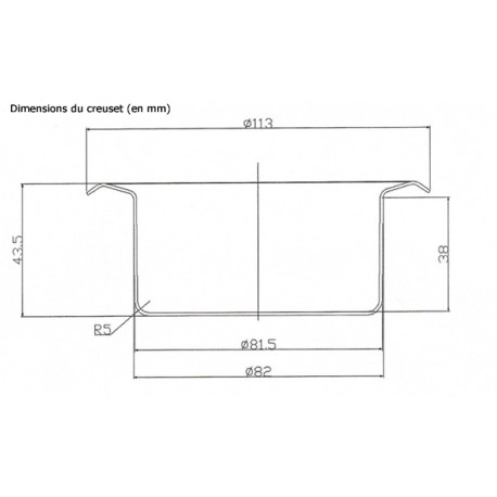 Dimensions du creuset du bain d'étamage ZD-8911B