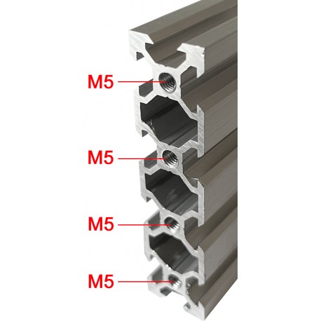 Trous taruadés Profilé aluminium 300 mm ACRZilla série 20x80