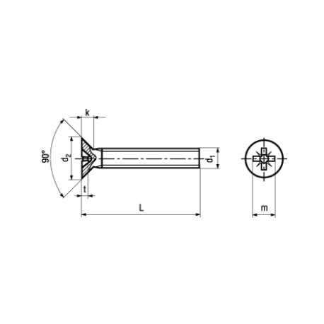 Dimensions vis INOX M2 x 12 mm