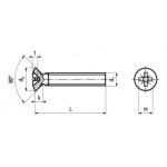 Dimensions vis acier zingué M3 x 10 mm