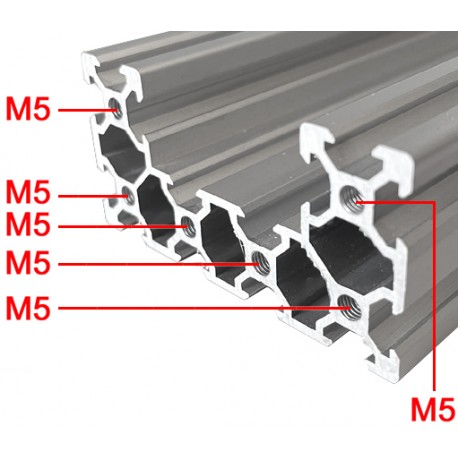 Trous taraudés Profilé aluminium 300 mm ACRZilla série 40x80