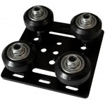 Dessous du Chariot mobile 4 roues pour profilés 20x20