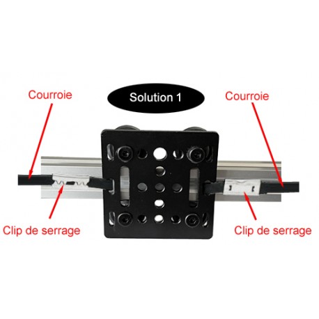 Solution 1 d'entrainement du Chariot mobile 4 roues pour profilés 20x20