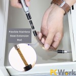 Exemple d'utilisation de la rallonge flexible du jeu de tournevis PCW08J