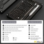 Détail des 66 embouts contenus dans le jeu de tournevis de précision PCW08J