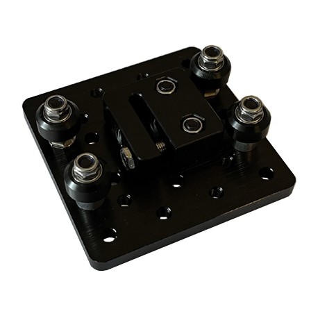 Vue arrière Chariot mobile 4 roues pour profilés 40x80