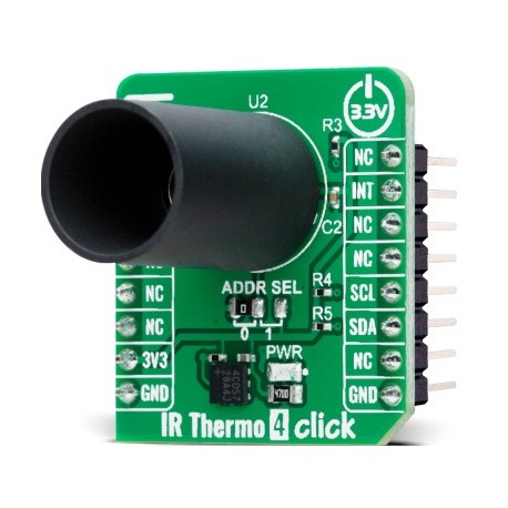 Vue de côté Capteur de température Thermo 20 click MIKROE-6135