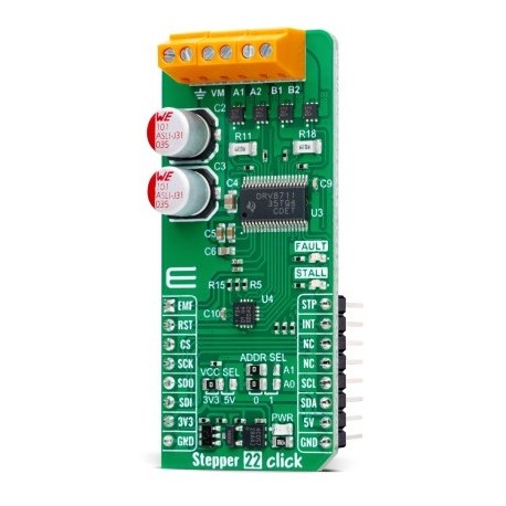 Vue de côté du Module Stepper 22 click