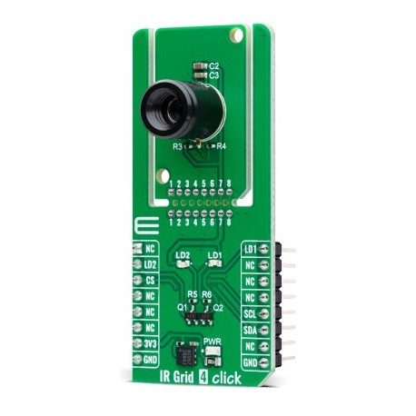 Vue de côté du Capteur thermique IR Grid 4 click