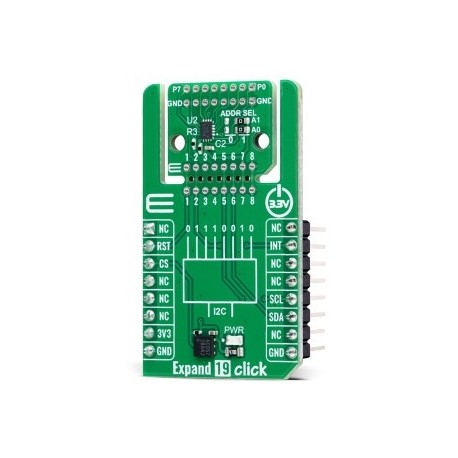 Vue de côté du Module Expand 19 Click MIKROE-6400