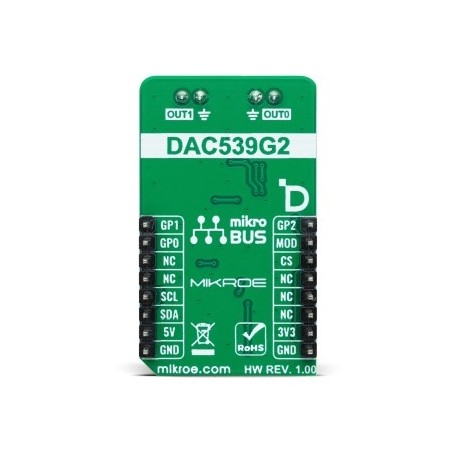 Vue arrière du Convertisseur DAC 18 click MIKROE-6137