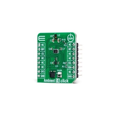Vue de côté du Capteur lumière et proximité Ambient 14 click MIKROE-6255