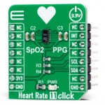 Vue de côté du capteur de fréquence cardiaque Heart Rate 11 Click MIKROE5170