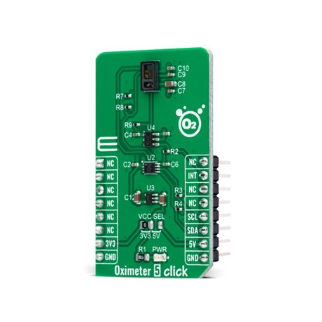 Vue de côté du Module Capteur oxymètre de pouls Oximeter 5 Click MIKROE-4986