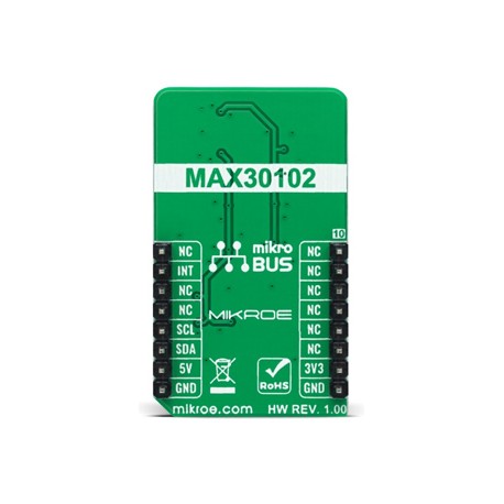 Vue arrière du Module Capteur oxymètre de pouls Oximeter 5 Click MIKROE-4986