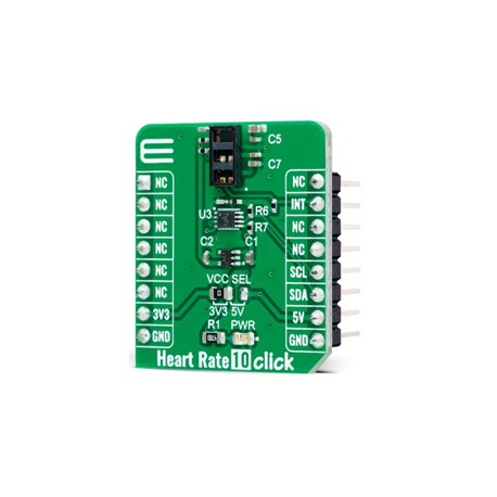 Vue de côté du Module capteur de fréquence cardiaque Heart Rate 10 Click MIKROE-4724