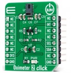 Vue de côté du Module Capteur oxymètre de pouls Oximeter 2 Click MIKROE-4292