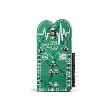Vue de côté du Module Capteur pulsations cardiaques Heart Rate 6 Click MIKROE-3215