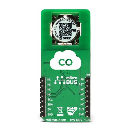 Vue arrière du capteur de gaz CO 2 Click MIKROE-3196