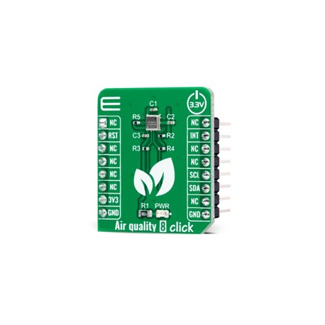 Vue de coté du Capteur de qualité d'air Air Quality 8 Click MIKROE-4904