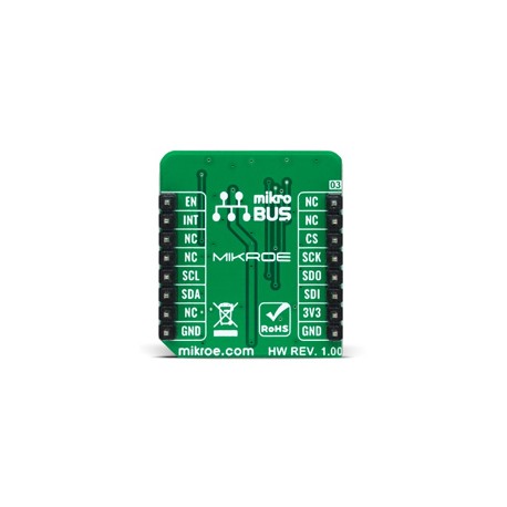 Vue arrière du Capteur de qualité d'air Air Quality 9 Click MIKROE-5060