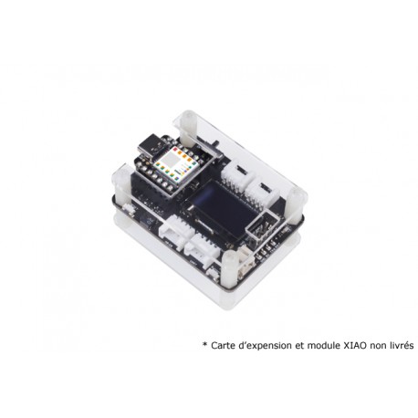 Exemple d'utilisation du boitier acrylique 110010024 avec une carte d'expansion et un module XIAO