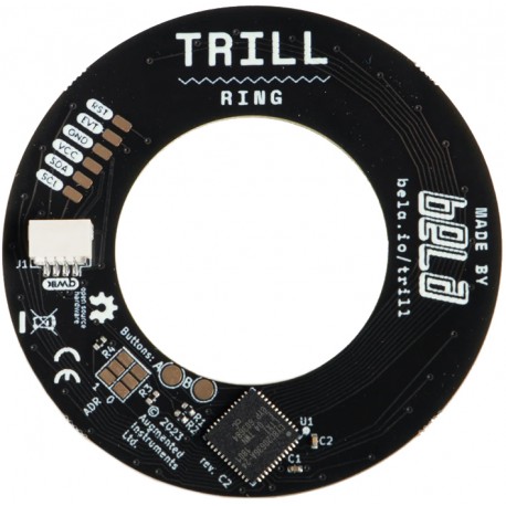 Vue arrière du Capteur capacitif I2C multi contacts Trill Ring