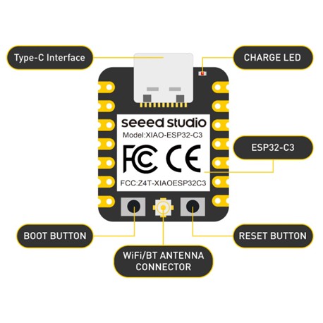 Détail de la carte Seeed Studio XIAO ESP32C3 (avec Wi-Fi et Bluetooth 5.0) 113991054