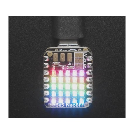 Exemple d'utilisation du module matrice à Leds Adafruit 5x5 leds RVB NeoPixel SK6805