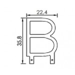 Dimensions de la lettre B en led filament rigide ( blanc chaud )