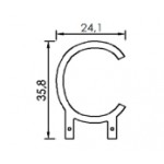 Dimensions de la lettre C en led filament rigide ( blanc chaud )