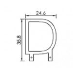 Dimensions de la lettre D en led filament rigide ( blanc chaud )