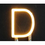 Lettre D en led filament rigide ( blanc chaud )