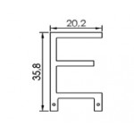 Dimensions de la lettre E en led filament rigide ( blanc chaud )