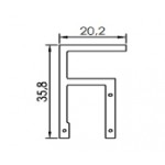 Dimensions de la lettre F en led filament rigide ( blanc chaud )