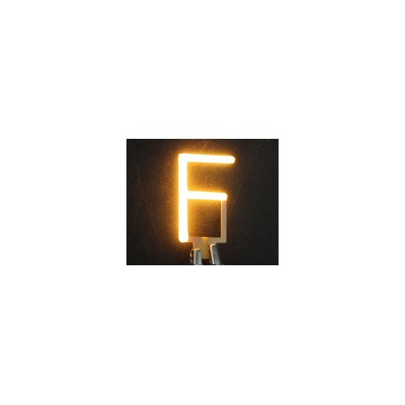 Lettre F en led filament rigide ( blanc chaud )