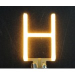 Lettre H en led filament rigide ( blanc chaud )