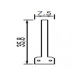 Dimensions de la lettre I en led filament rigide ( blanc chaud )