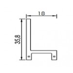 Dimensions de la lettre L en led filament rigide ( blanc chaud )