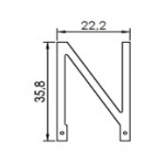 Dimensions de la lettre N en led filament rigide ( blanc chaud )
