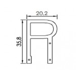 Dimensions de la lettre P en led filament rigide ( blanc chaud )