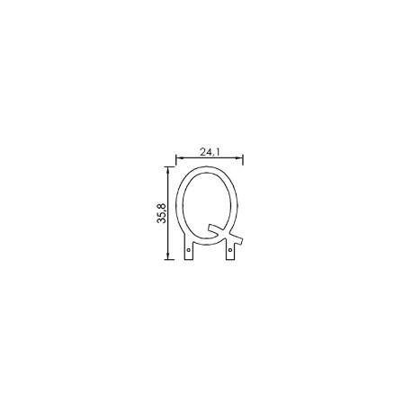 Dimensions de la lettre Q en led filament rigide ( blanc chaud )